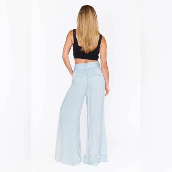 Show Me Your Mumu Lasso Anchor Chambray Wide Leg Pants  size 26 NWT - Picture 3 of 15